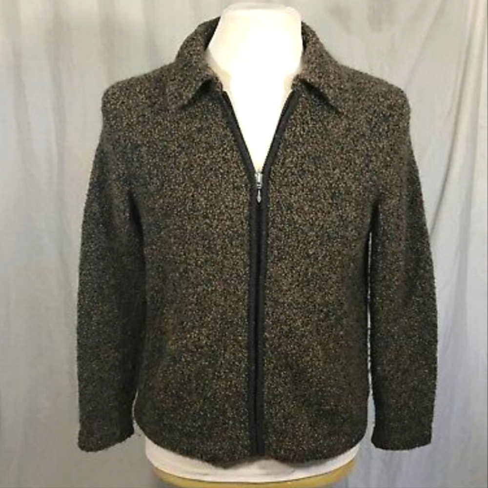 Talbots Wool Zipper Closure Cardigan Sweater Made in Italy - Picture 11 of 11